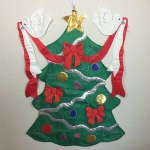 Christmas Tree White Dove Holiday Outdoor Flag Decoration Wall Hanging